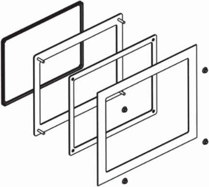 Panel cutout adapter, Harmony P6/FP6, IPC, to mount 12-inch wide display module in cutout for Harmony IPC Modular PC (12" wide),