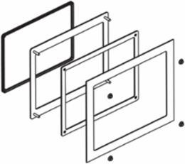 Panel cutout adapter, Harmony P6/FP6, IPC, to mount 12-inch wide display module in cutout for Harmony IPC Modular PC (12" wide),