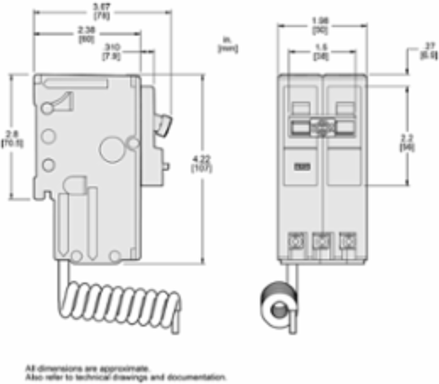 Mini circuit breaker, Homeline, 15A, 2 pole, 120/240VAC, 10kA AIR, ground fault class A, plug in, UL