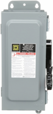 Safety switch, heavy duty, non fusible, 30A, 3 wire, 3 pole, 30HP, 600V AC/DC, NEMA 12