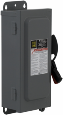 Safety switch, heavy duty, non fusible, 30A, 3 wire, 3 pole, 30HP, 600V AC/DC, NEMA 12