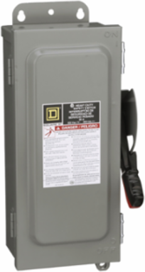 Safety switch, heavy duty, non fusible, 30A, 3 wire, 3 pole, 30HP, 600V AC/DC, NEMA 12
