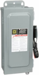 Safety switch, heavy duty, non fusible, 30A, 3 wire, 3 pole, 30HP, 600V AC/DC, NEMA 12