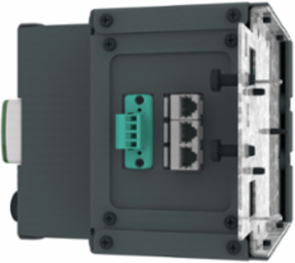 I-Line Enable Module, UPaS Panel Server, 240VAC, wide side right, dual Ethernet + 1 Modbus port, 6in space