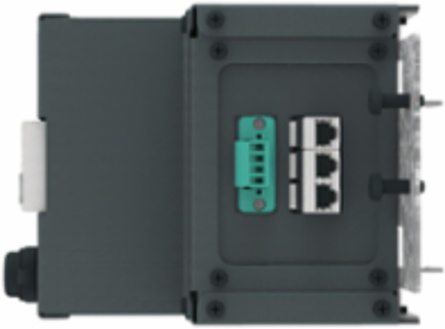 I-Line Enable Module, UPaS Panel Server, 240VAC, wide side right, dual Ethernet + 1 Modbus port, 6in space