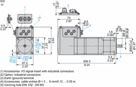 Lexium ILA Integrated Drive with AC Synchronous Servo Motor, 24-36 V, 4300 RPM