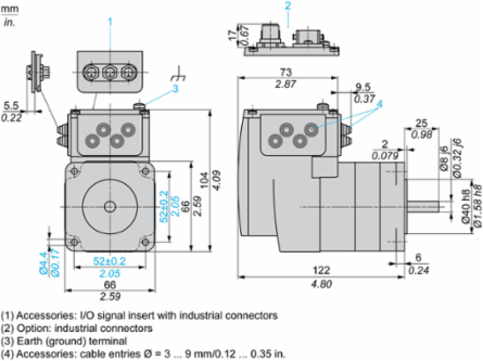 Brushless DC Motor, 122 mm, 24-36V, CANopen, 7000 mA Peak