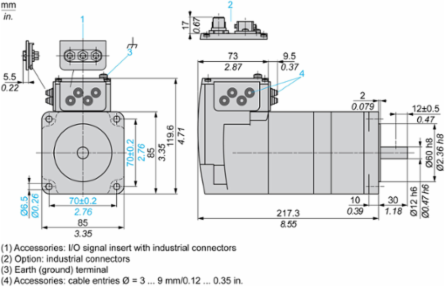 Integrated Drive with Stepper Motor, 24-48 V, 5 A, 180-360 RPM, 5.4 kg