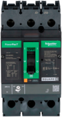 PowerPact J Circuit Breaker, 250A, 3-Pole, 600V AC, 14kA