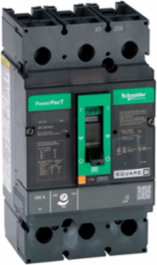 PowerPact J Circuit Breaker, 250A, 3-Pole, 600V AC, 14kA