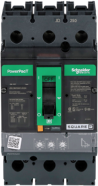 PowerPact J 250A Circuit Breaker, 3 Pole, 600VAC, 14kA, Micrologic 3.2S