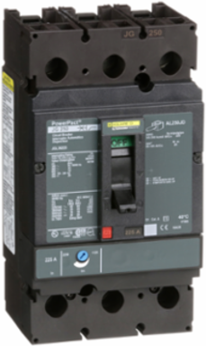 PowerPact J Circuit Breaker, 225A, 3 Poles, 600V AC, 18kA, Thermal-Magnetic