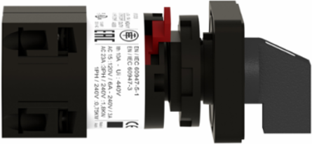 Complete Cam Switch, 2 Poles, 10A, 30mm x 30mm, IP65