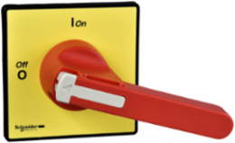 TeSys Control Rotary Handle, Red Handle, Yellow Front Plate, IP65, 90x90 mm