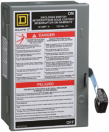 Light Duty Fusible Safety Switch 30A 1 Pole 120V AC NEMA 1