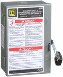 Light Duty Safety Switch, 30A, Fusible Disconnect, 240V AC, NEMA 1