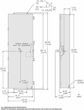 Circuit Breaker Enclosure, 250-600A, 3 Pole, NEMA 12/3R, Steel, 57.5 Inch Height