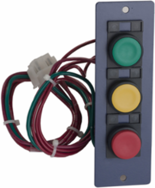 3-Position Push-Button Switch Operator, 480V, Green "Forward"/"Reverse"/"Stop"