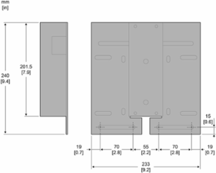 Retrofit Base for TeSys Giga Contactor LC1G265-500, 240 mm Height, 1.27 kg Weight