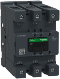 Contactor, Tesys Deca Advanced, 3P(3NO), 75hp at 480V, 115A, 200-500V AC/DC coil, Everlink