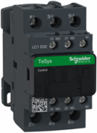 IEC contactor, TeSys Deca, nonreversing, 32A, 20HP at 480VAC, up to 100kA SCCR, 3 phase, 3 NO, 415VAC 50/60Hz coil, open