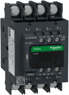 TeSys Deca 4 Pole Contactor, 60A, 220V DC Coil, 70mm Width