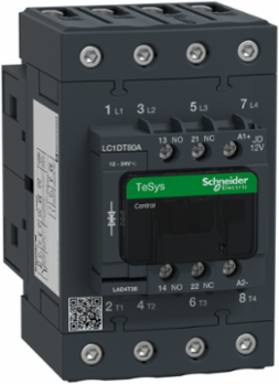 TeSys Deca Contactor 80A 440V 4P 12V DC with Screw Clamp Terminals
