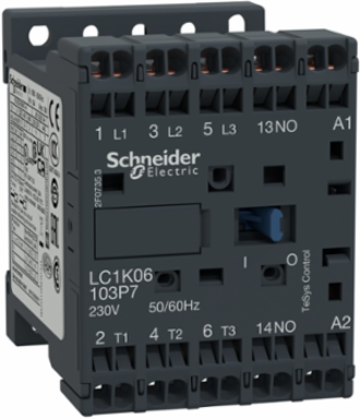 TeSys K Contactor 3P, 6A, 24V AC Coil, 45mm Width