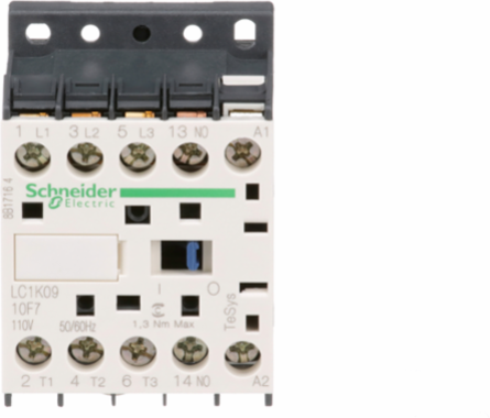 TeSys K Contactor 3P 9A 110V AC Coil 45mm Width