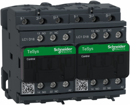 TeSys Deca Reversing Contactor, 3P, 440V, 18A, 110V AC Coil