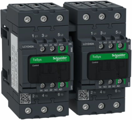 TeSys Deca Reversing Contactor 3P 40A 24V DC Coil 119mm Width