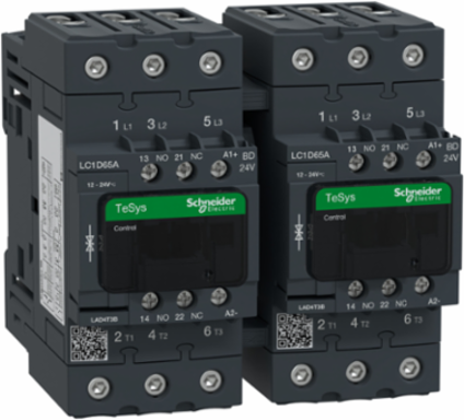 TeSys Deca Reversing Contactor 3P 65A 24V DC Coil