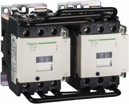 Reversing Contactor 3P, 65A, 120V AC Coil, Flame Retardant, IP2X