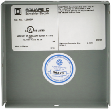 Square-Duct Closing Plate 4 Inch x 4 Inch NEMA 1 Galvanized Steel