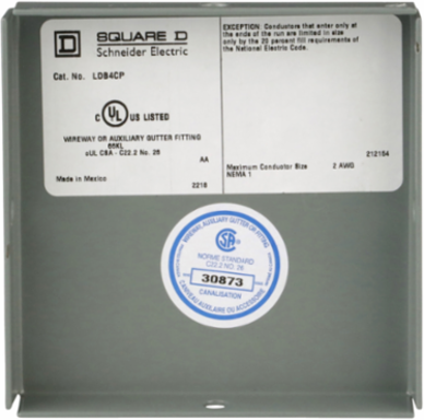 Square-Duct Closing Plate 4 Inch x 4 Inch NEMA 1 Galvanized Steel