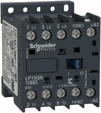 TeSys K Contactor 3P 9A 440V 1NO Aux 24V DC Coil