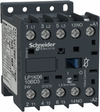 TeSys K Contactor, 3P, 440V, 9A, 24V DC Coil, 45mm Width