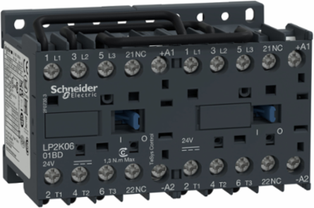 TeSys K Reversing Contactor 3P 9A 24V DC Coil Screw Terminals