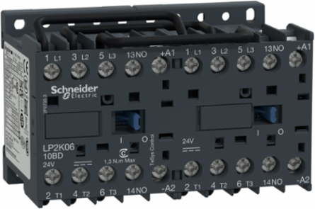 TeSys K Reversing Contactor 3P 12A 24V DC Coil Compact 90mm
