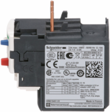 TeSys Deca Thermal Overload Relay 690VAC 1.6-2.5A 1NO+1NC Class 10A