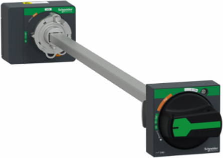 Extended rotary handle, ComPacT NSXm, black handle, shaft length 200mm to 600mm, IP54