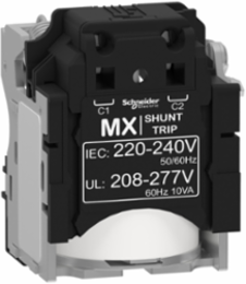 Shunt trip release MX, ComPacT NSX, 220/240VAC 50/60Hz, 208/277VAC 60Hz, screwless spring terminal connections