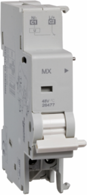 Multi9 Shunt Trip Release, 48V AC/DC, 2 x 9mm Pitches, DIN Rail Mount
