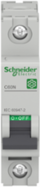 Miniature Circuit Breaker 1P, 63A, C Curve, 10kA, IP20, DIN Rail Mount