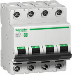 Miniature Circuit Breaker, 4P, 8A, C Curve, 10kA, DIN Rail Mount
