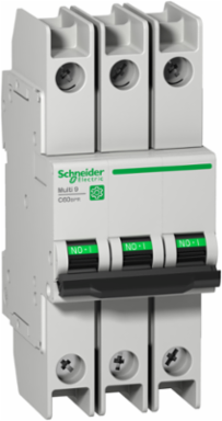 Miniature Circuit Breaker, 3P, 8A, C Curve, 10kA, DIN Rail Mounted