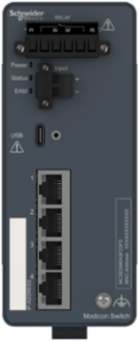 Modicon Managed Network Switch, 4 Ports Copper, IP30 Protection