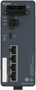 Modicon Managed Network Switch, 4 Ports Copper, IP30 Protection