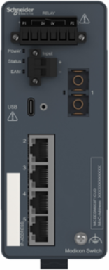 Managed Network Switch, 4 Copper Ports, 1 Fiber Optic, IP30