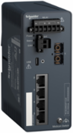 Managed Network Switch, 4 Copper Ports, 1 Fiber Optic, IP30
